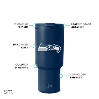 Foto 2 | Vaso Simple Y Moderno De La Nfl Seattle Seahawks De 900 Ml Con Tapa - Venta Internacional.