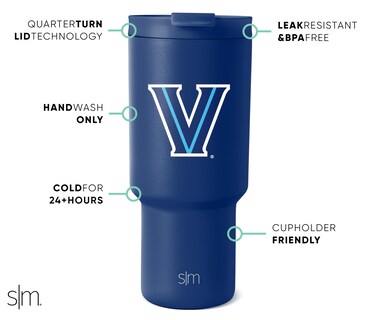 Foto 2 | Vaso Simple Modern Villanova Wildcats De Acero Inoxidable De 900 Ml - Venta Internacional.