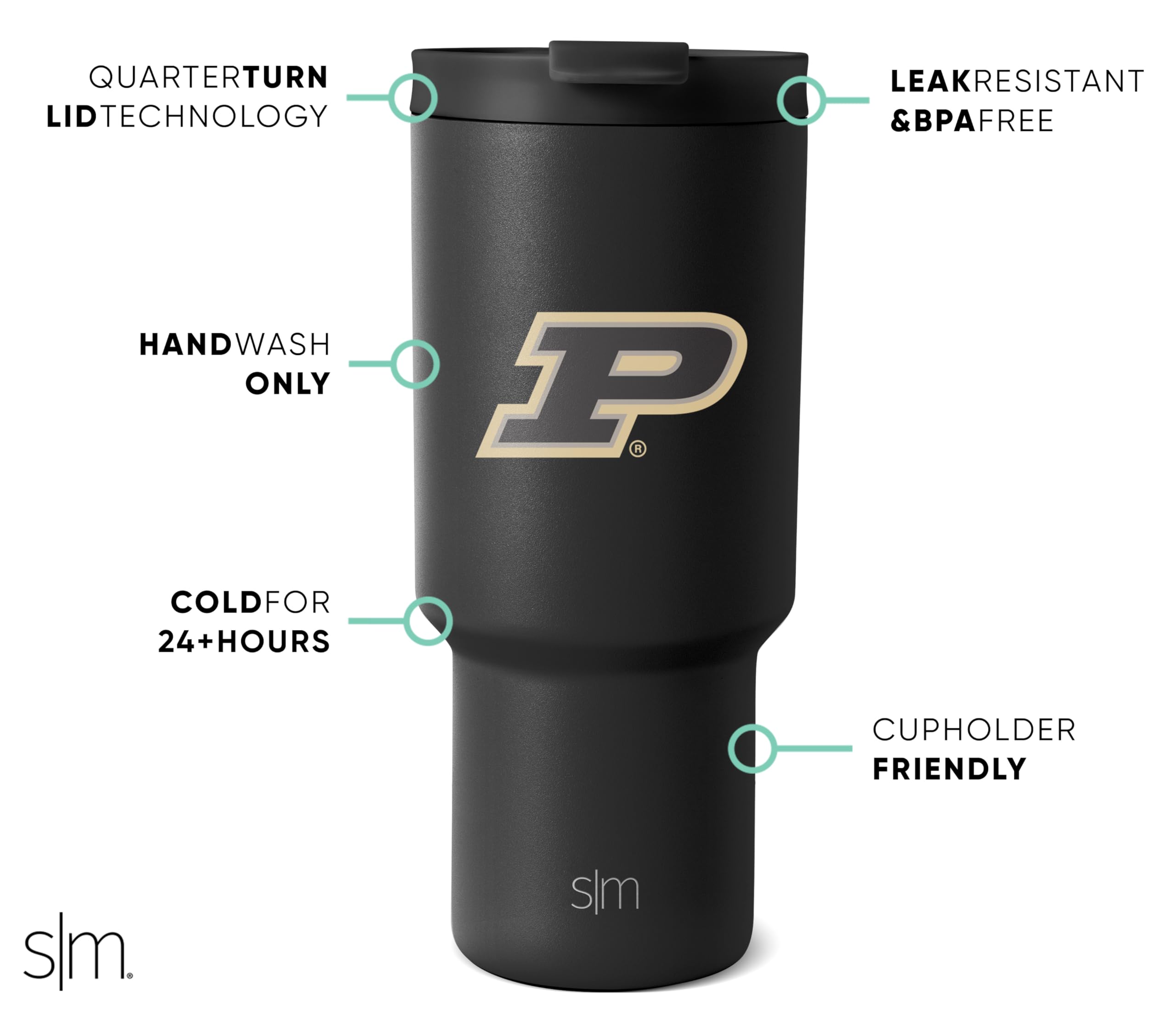 Foto 3 pulgar | Vaso Sencillo Y Moderno De Purdue Boilermakers, Con Aislamiento De 900 Ml - Venta Internacional.