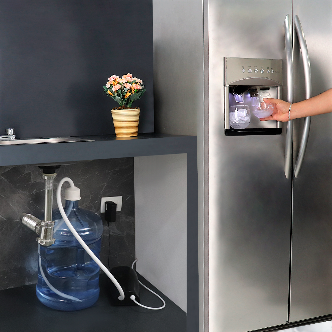 Foto 2 | Bomba Dispensadora De Agua Y Hielo Eléctrica Refrigerador Dúplex Color Negro