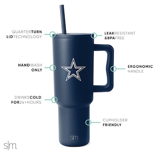 Foto 2 | Vaso Simple Modern Nfl De 1,2 L Con Asa Y Pajita De Los Dallas Cowboys - Venta Internacional.