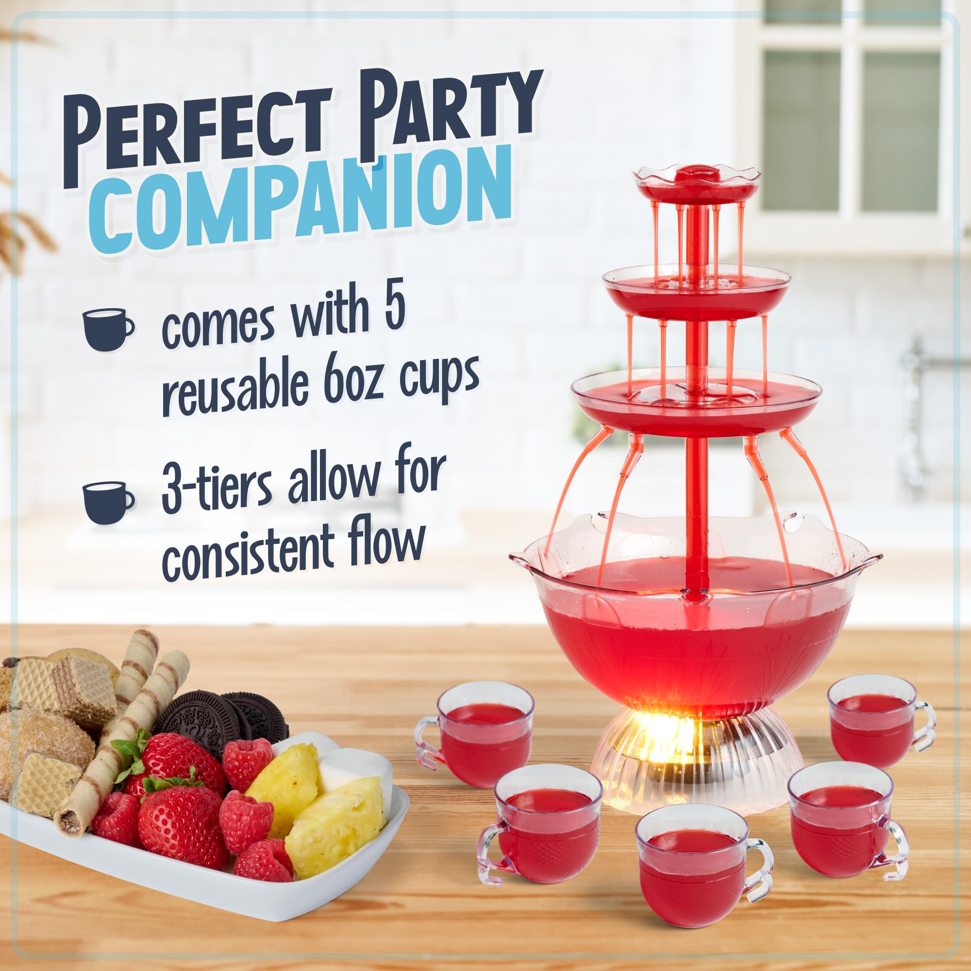 Foto 4 pulgar | Party Fountain Nostalgia Vintage Collection  4 Litros  Con 5 Tazas - Venta Internacional.