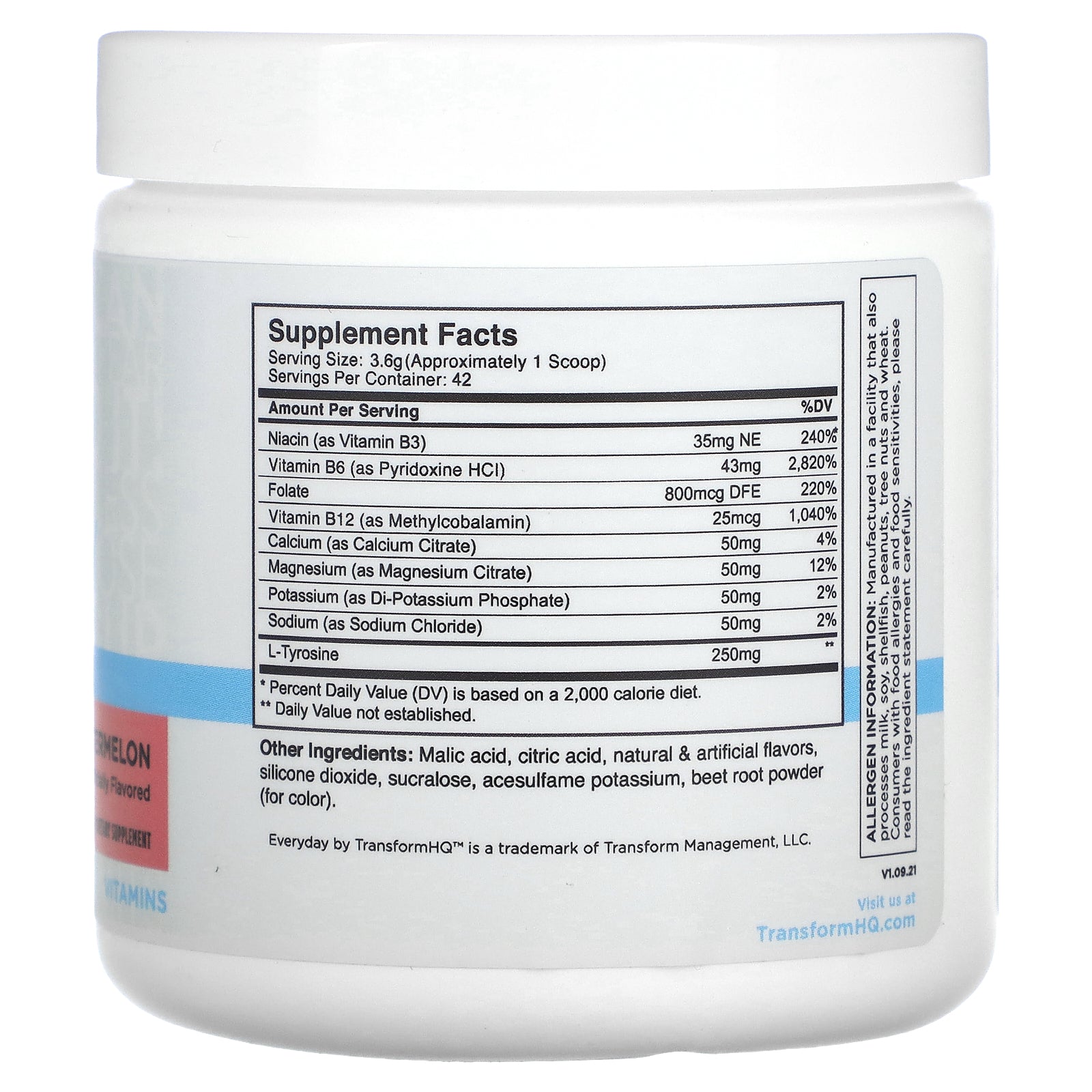 Foto 3 pulgar | Botella De Agua Transformhq Everyday Hydration Sandía 150 Ml - Venta Internacional.