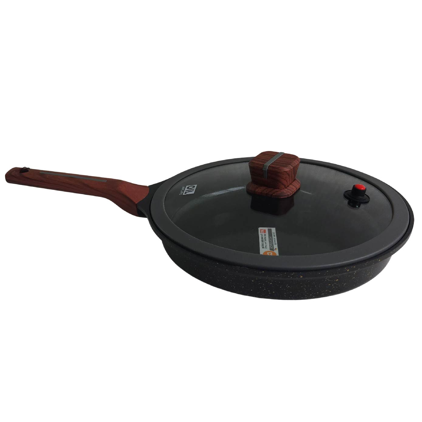 Sartén RD Royal Cook con Tapa Antiadherente Cubierta de Granito Mango Tipo Madera