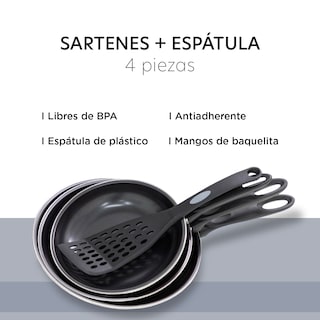 Foto 3 | Juego De Sartenes Aluminio 4 Pzas 18/20/23cm Antiadherentes