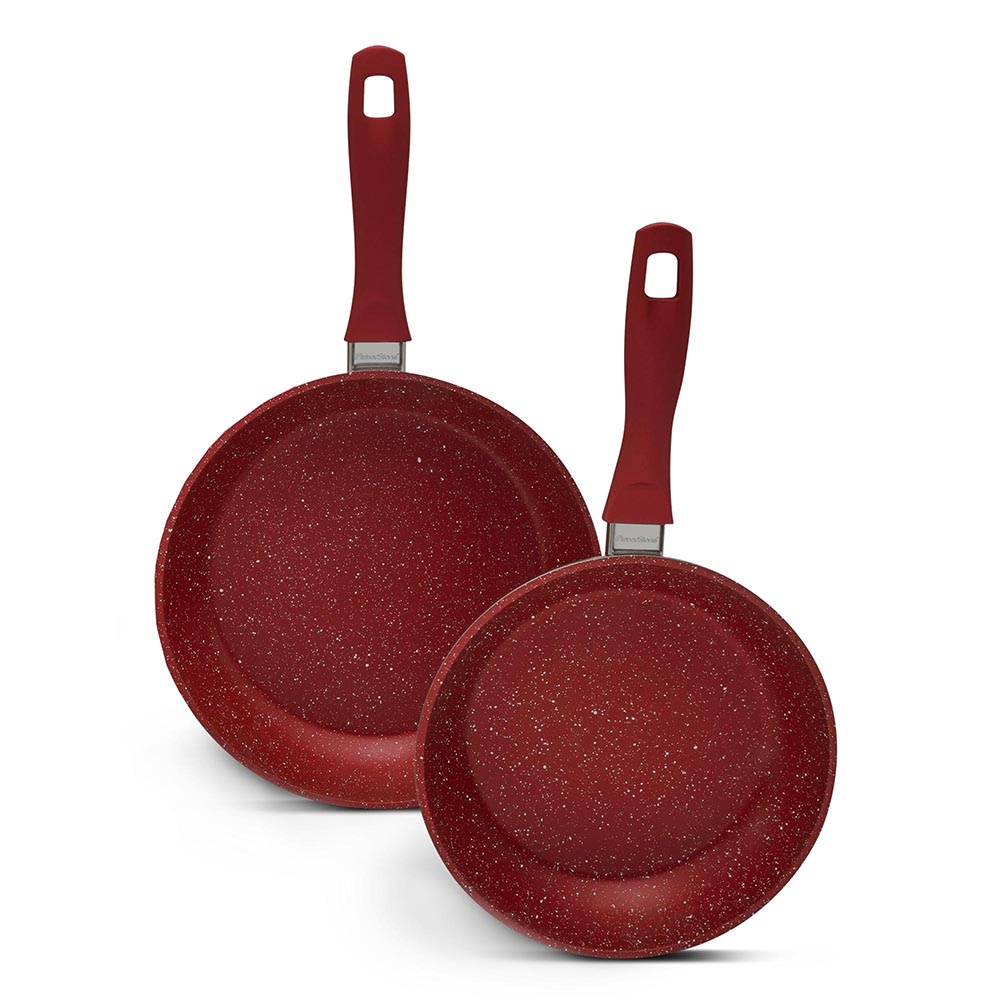 Juego De Sartenes Antiadherentes Flavorstone Set 20 Y 24cm Color Rojo