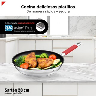 Foto 2 | Bogner Sartén De Acero Inoxidable De 28cm Antiadherente Bfp28