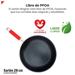 Foto 7 | Bogner Sartén De Acero Inoxidable De 28cm Antiadherente Bfp28