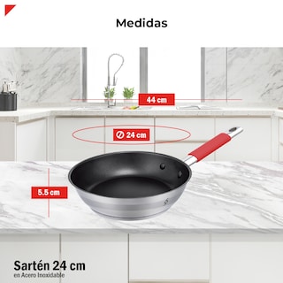 Foto 4 | Bogner Sartén De Acero Inoxidable De 24cm Antiadherente Bfp24