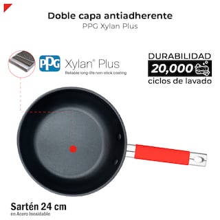 Foto 6 | Bogner Sartén De Acero Inoxidable De 24cm Antiadherente Bfp24