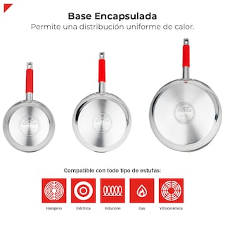 Foto 5 | Bogner Set De 3 Sartenes De Acero Inoxidable Con Recubrimiento Antiadherente Bfpr06