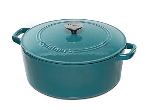 Cazuela Cuisinart Chef's Classic De Hierro Fundido Esmaltado  7 Litros  Color Verde Azulado - Venta Internacional.