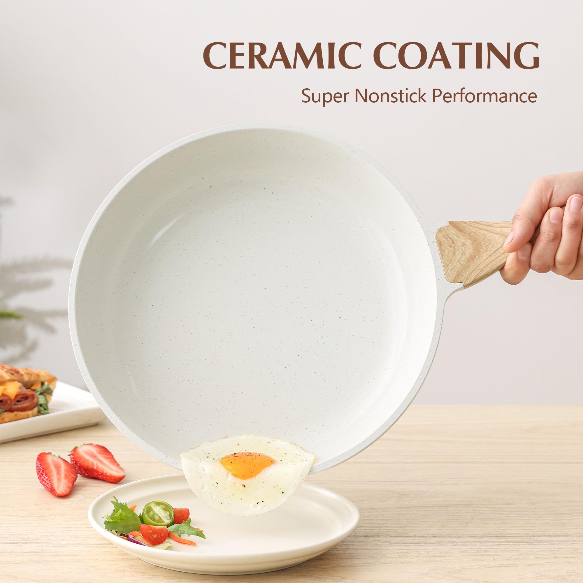 Foto 4 | Sartén Sensarte De Cerámica Antiadherente De 24 Cm Con Tapa - Venta Internacional.