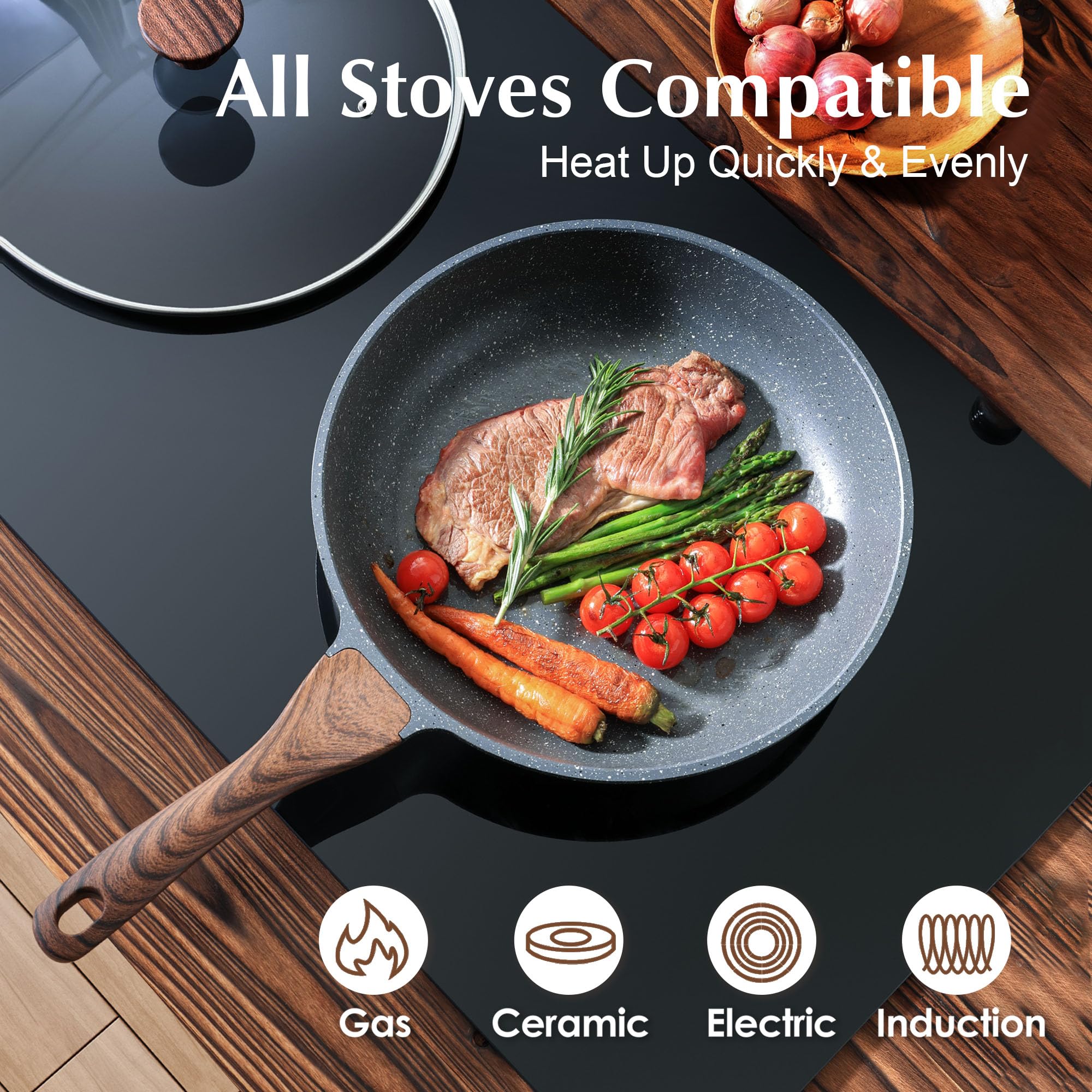 Foto 4 | Sartén Sensarte Antiadherente Con Tapa 28 Cm Healthy - Venta Internacional.