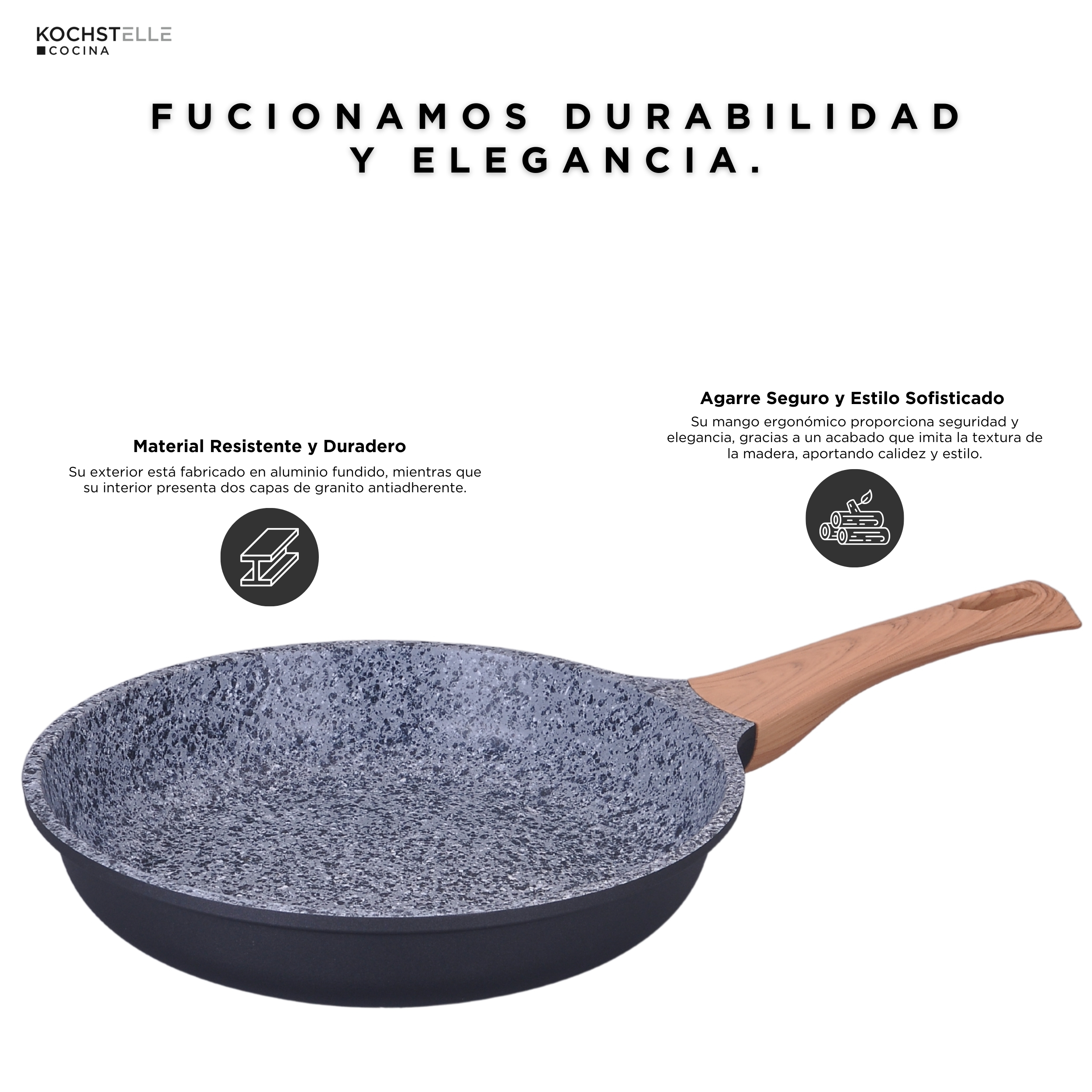 Foto 7 | KOCHSTELLE Sartén de Granito Color Negro Antiadherente 1 pieza