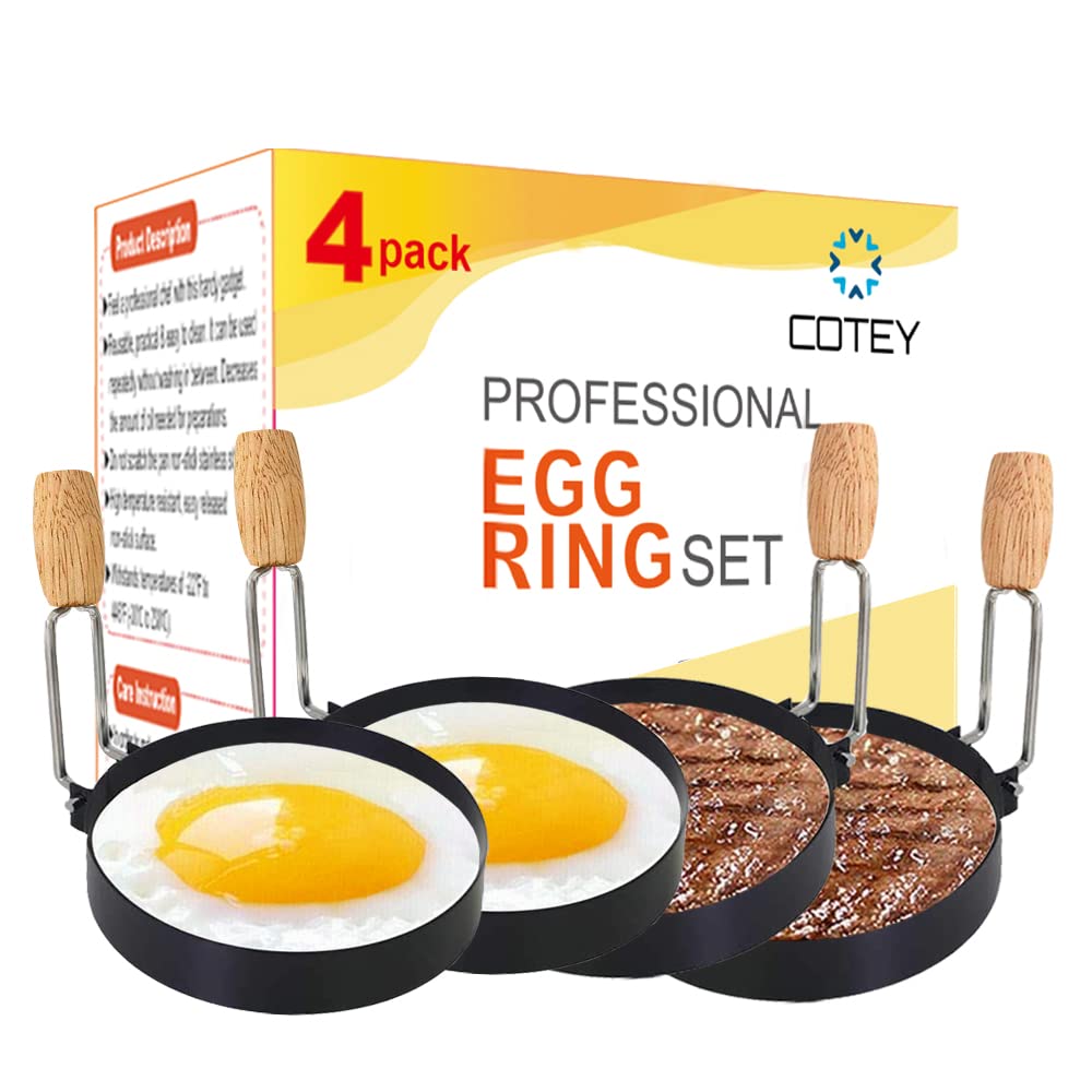 Foto 2 | Juego De Anillos Para Huevos Cotey De Acero Inoxidable De 3.5 Pulgadas Con Mango De Silicona - Venta Internacional.