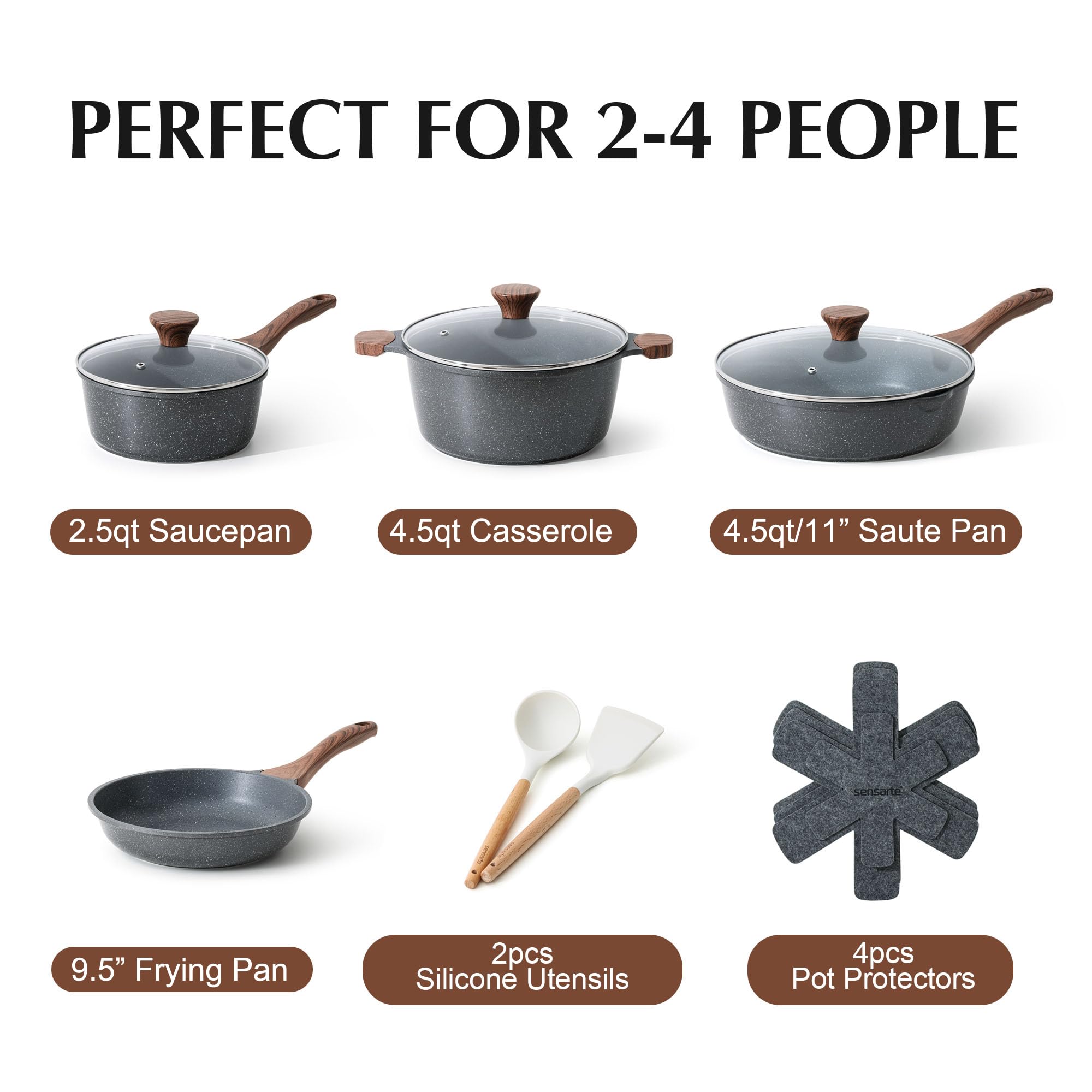 Foto 3 pulgar | Juego De Utensilios De Cocina Sensarte Antiadherentes De 13 Piezas Con Revestimiento De Granito Suizo - Venta Intern