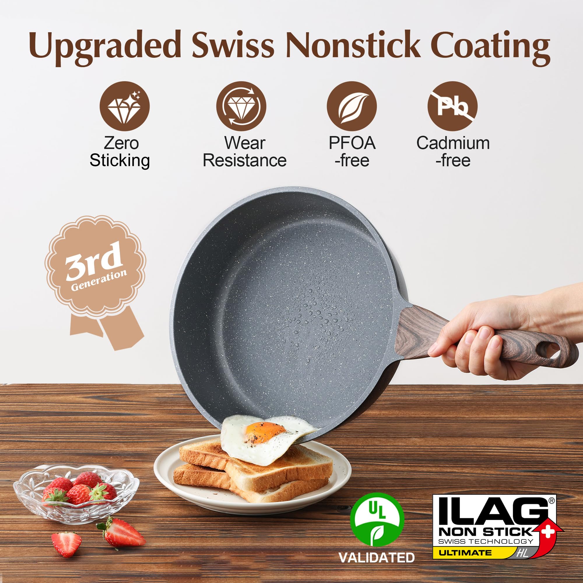 Foto 4 pulgar | Juego De Utensilios De Cocina Sensarte Antiadherentes De 13 Piezas Con Revestimiento De Granito Suizo - Venta Intern