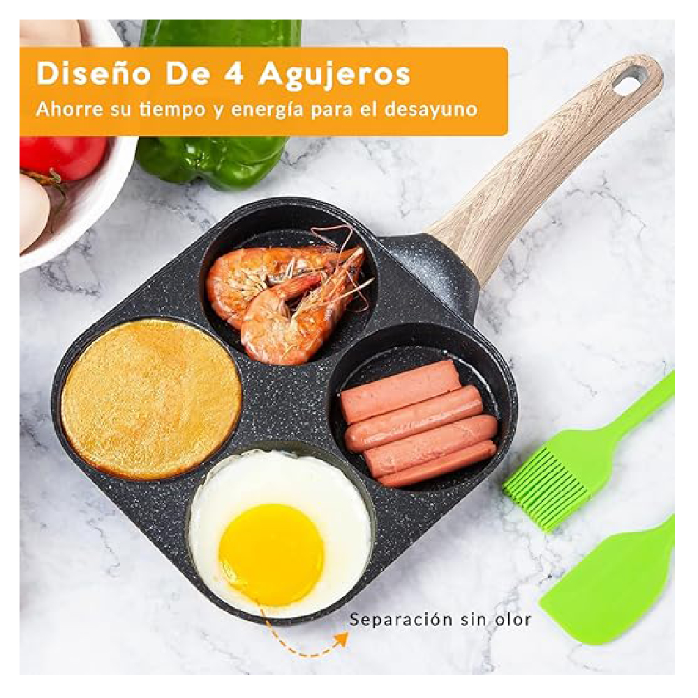 Foto 4 pulgar | Sarten Antiadherente Multiusos 4 Divisiones Cocina Aleissi 701403 Negro