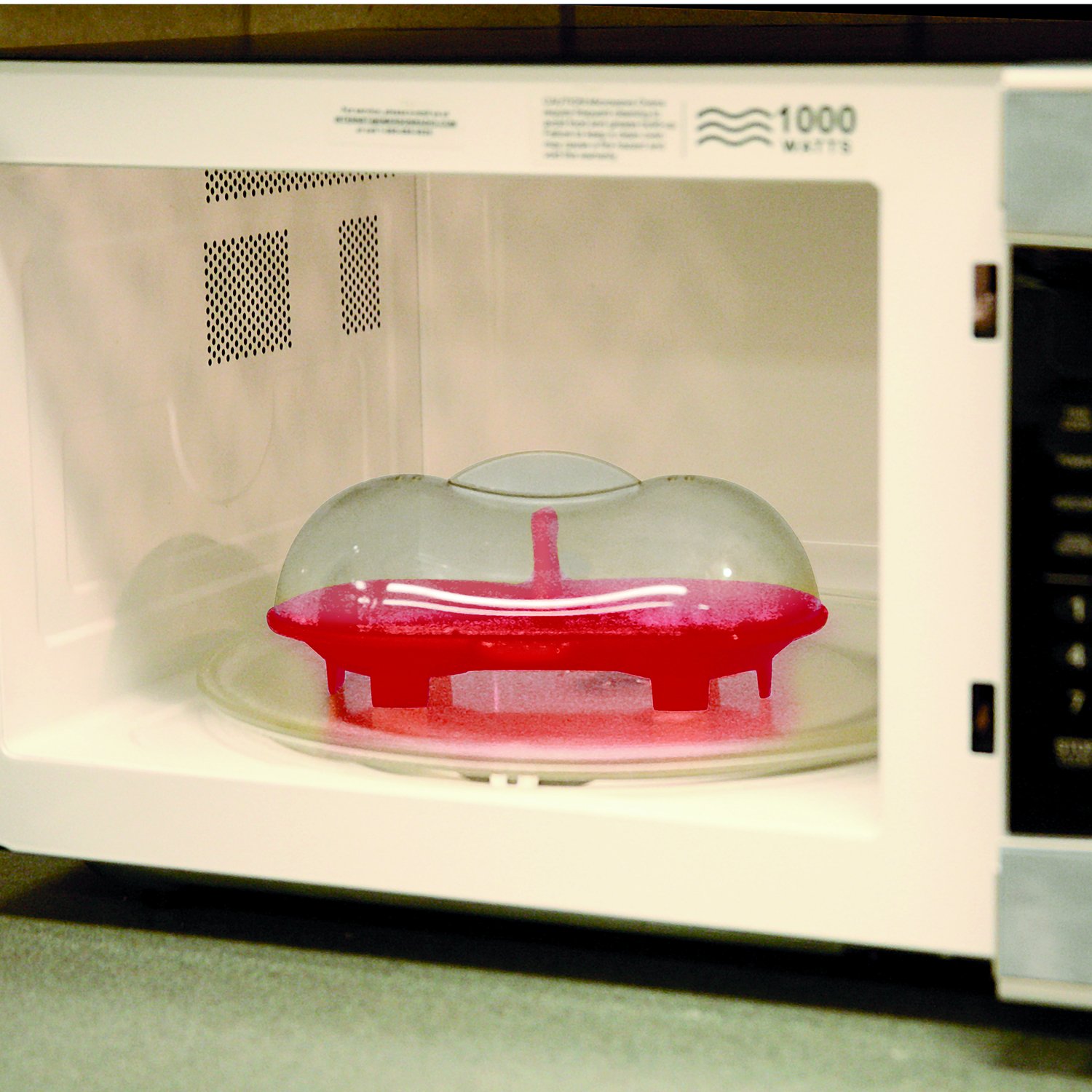 Foto 4 | Escalfador De Huevos Doble Para Microondas Norpro Silicone Red - Venta Internacional.
