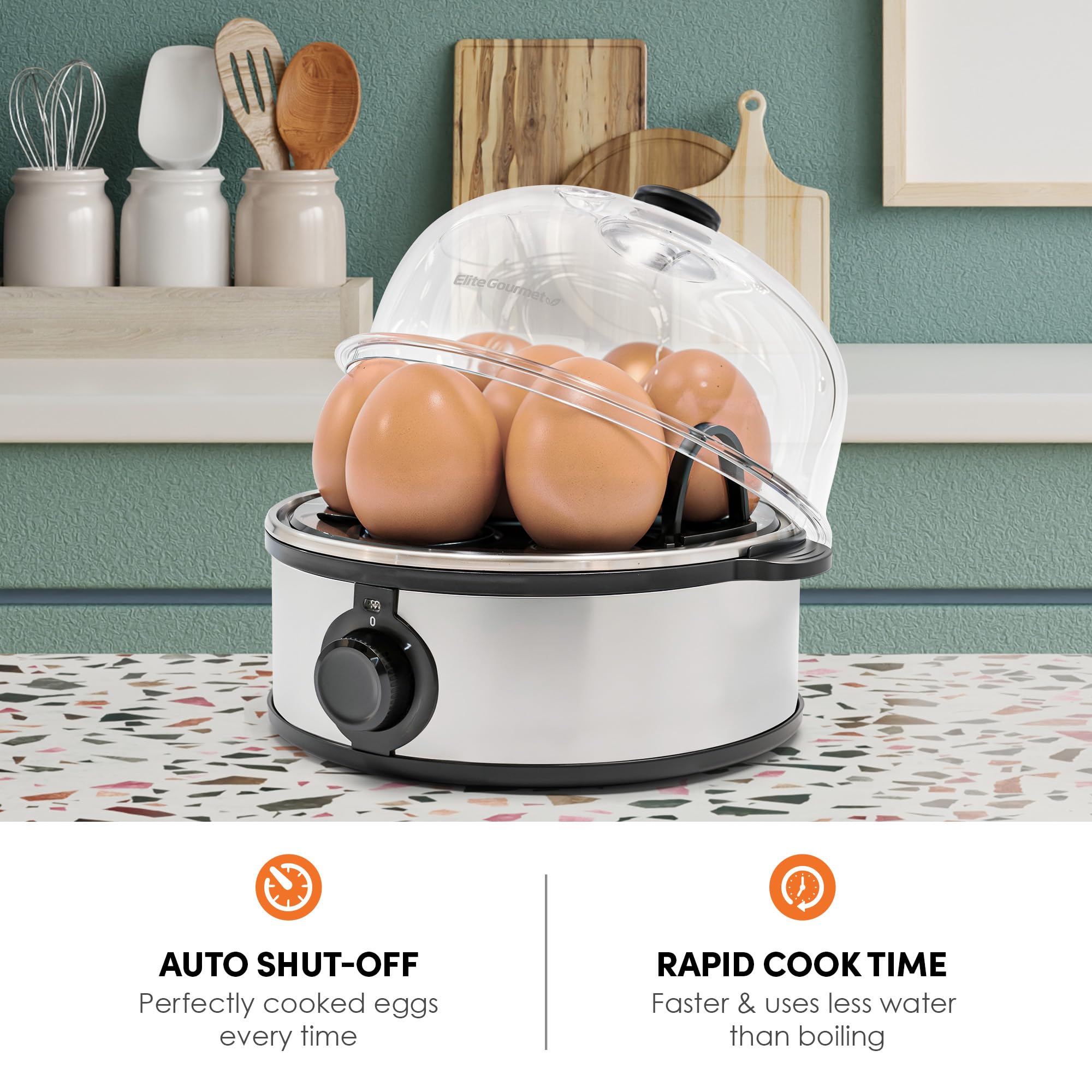 Foto 2 | Cocedor de Huevos Eléctrico Elite Gourmet Egc724ss con Capacidad para 7 Huevos - Venta Internacional