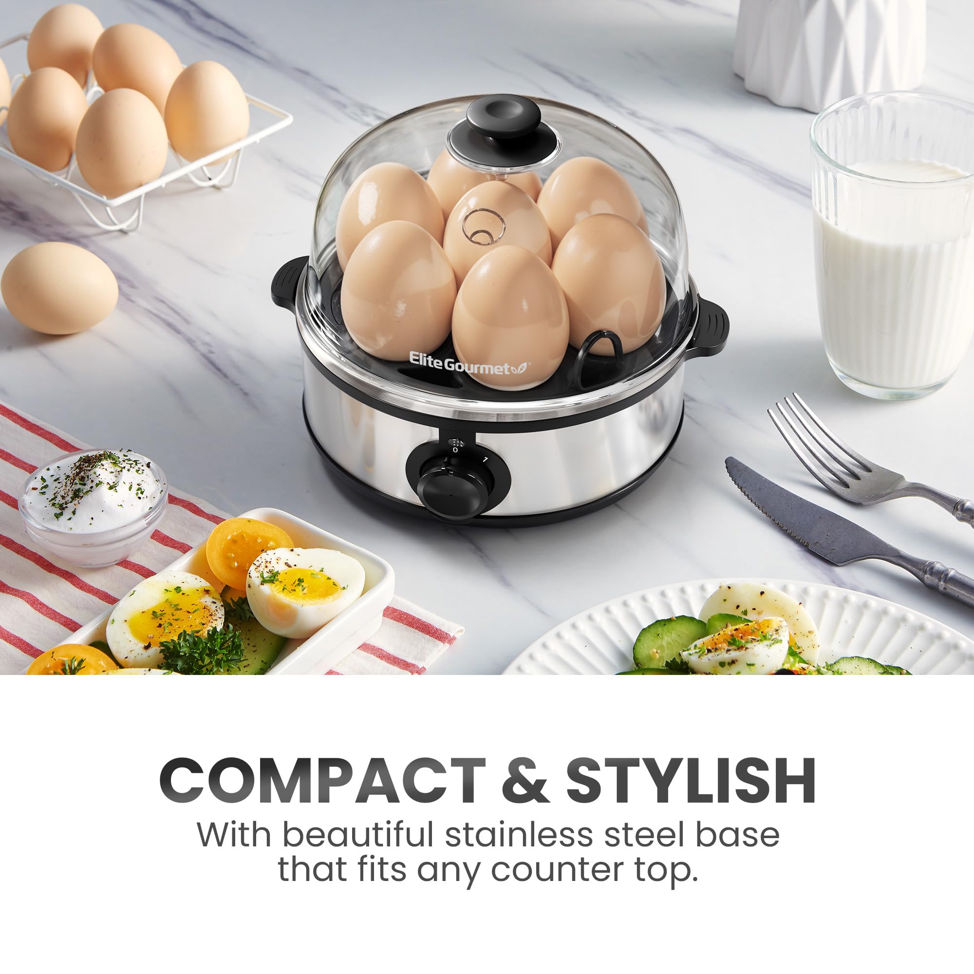 Foto 6 pulgar | Cocedor de Huevos Eléctrico Elite Gourmet Egc724ss con Capacidad para 7 Huevos - Venta Internacional