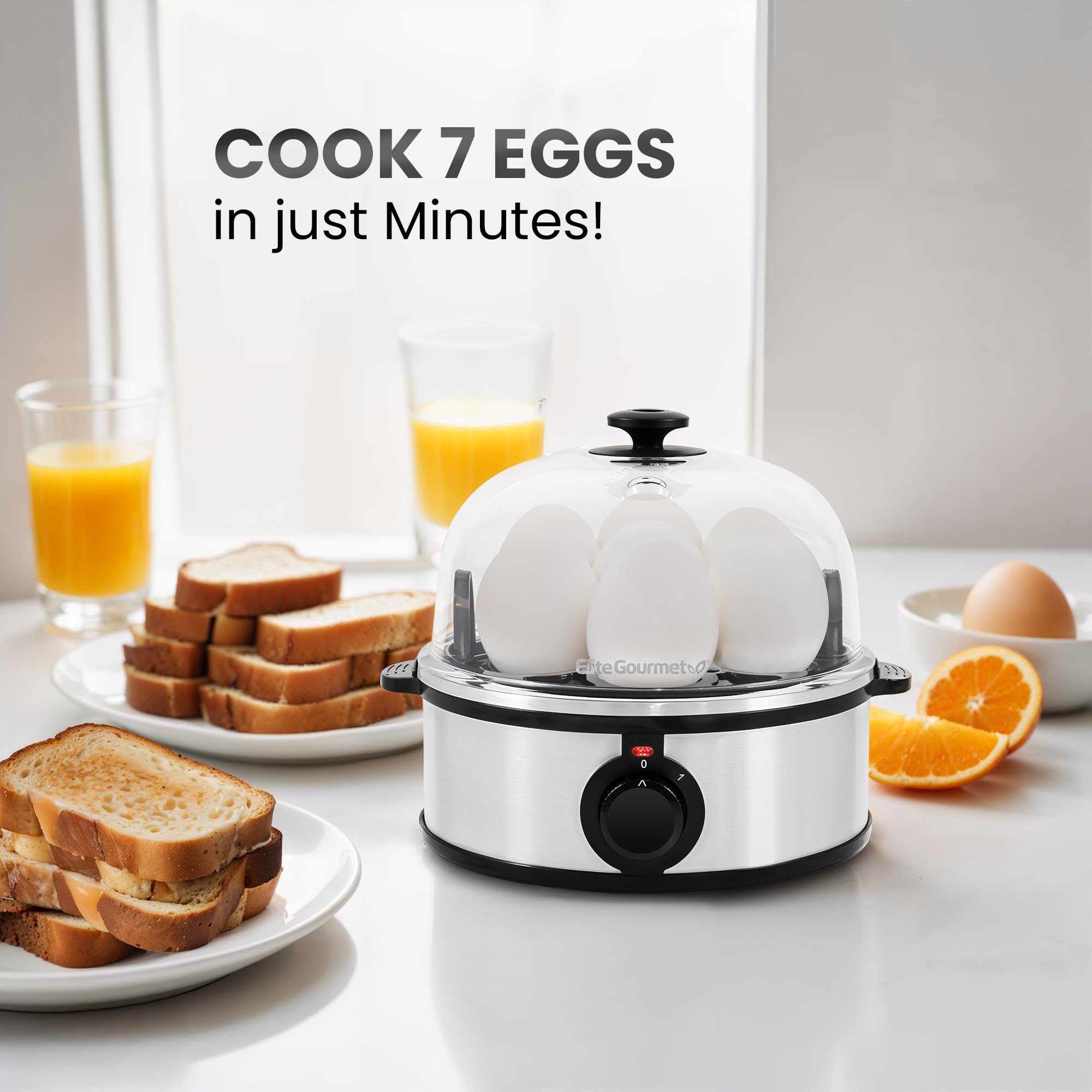 Foto 8 pulgar | Cocedor de Huevos Eléctrico Elite Gourmet Egc724ss con Capacidad para 7 Huevos - Venta Internacional