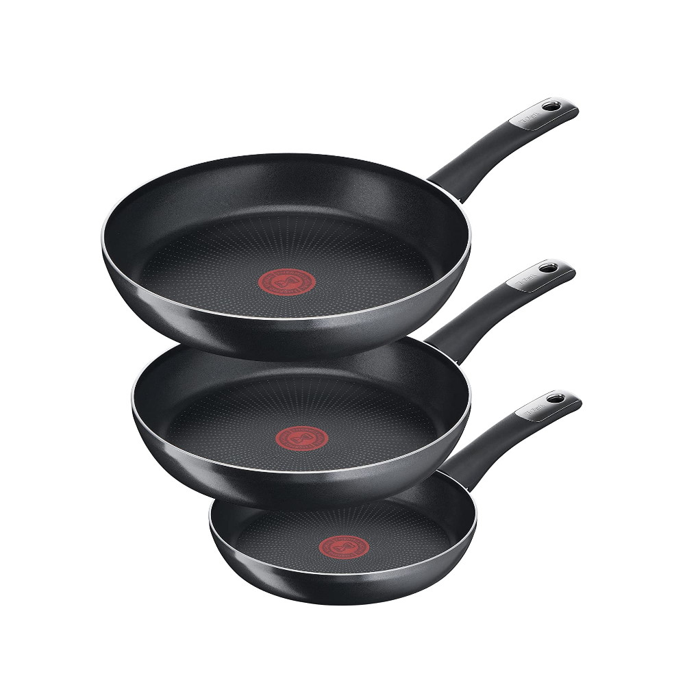 Juego De 3 Sartenes Tefal Hard Titanium 20/24/30 Cm color Negro