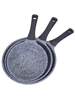 Foto 4 | KOCHSTELLE Set de Sartenes de Granito Color Negro Antiadherente de 3 piezas