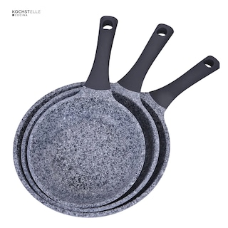 Foto 5 | KOCHSTELLE Set de Sartenes de Granito Color Negro Antiadherente de 3 piezas