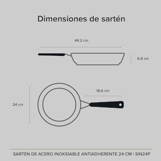 Foto 8 | Sartén de Inducción Antiadherente 24 cm Avera Acero Inoxidable SIN24P