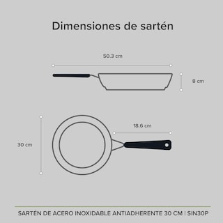 Foto 8 | Sartén de Inducción Antiadherente 30 cm Avera Acero Inoxidable SIN30P