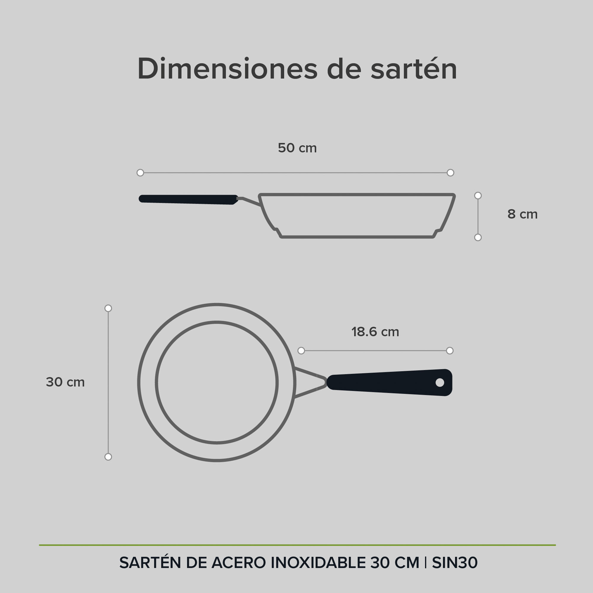 Foto 8 | Sartén de Inducción 30 cm Avera Acero Inoxidable Terminado Espejo SIN30