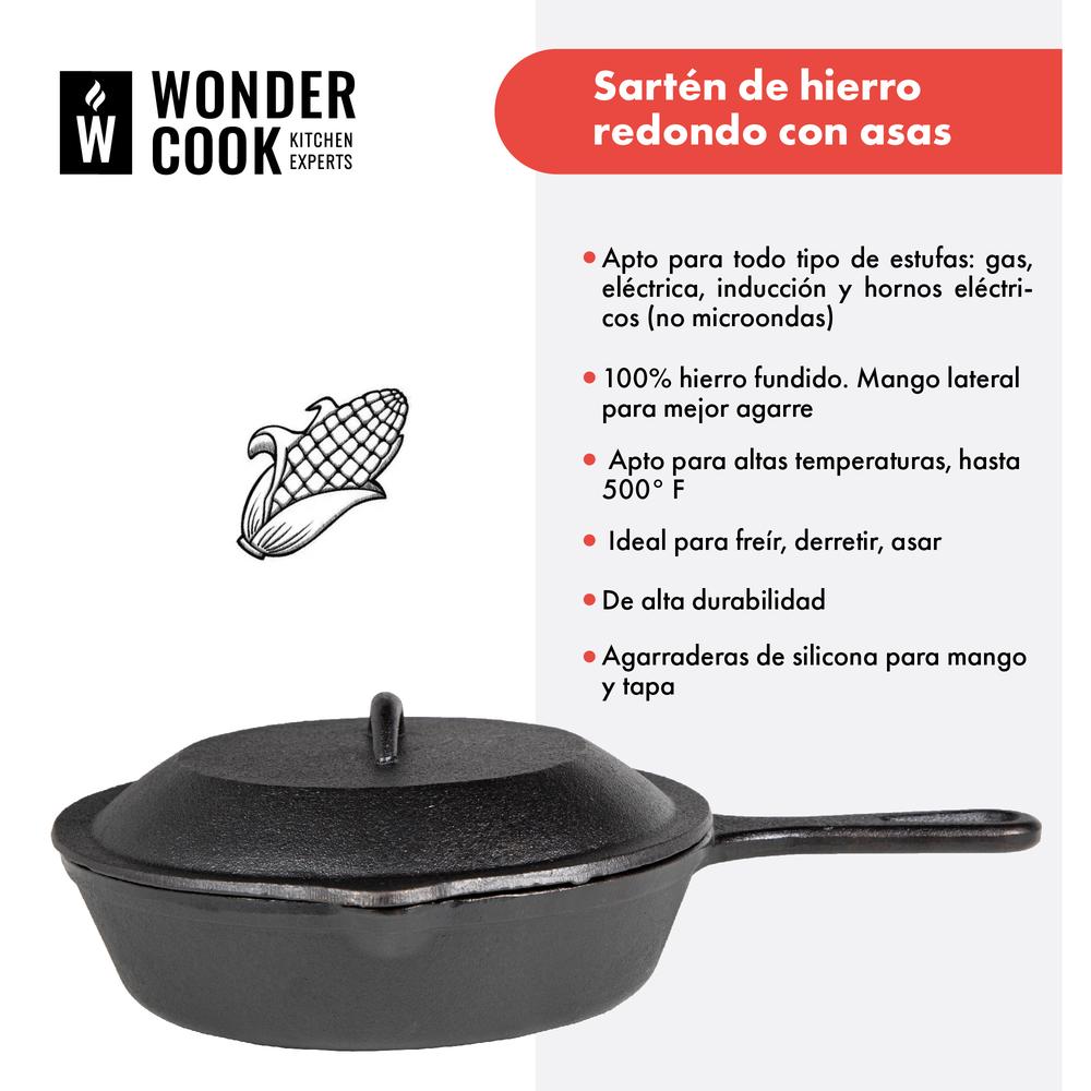 Foto 3 pulgar | Sartén de Hierro Fundido Wonder Cook 24 cm Circular