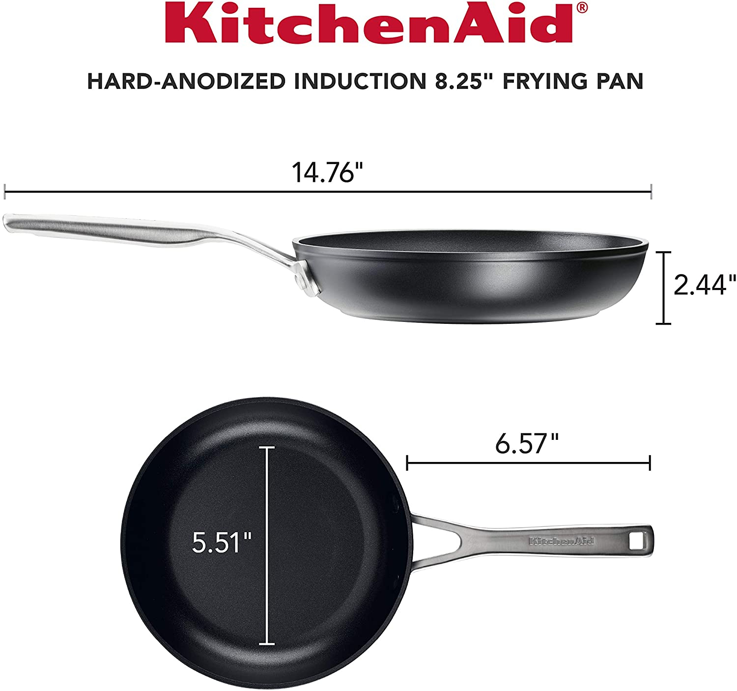 Foto 3 pulgar | Kitchenaid Hard Anodized Induction Sartén Antiadherente 8.25 Pulgadas Negro Mate - Venta Internacional