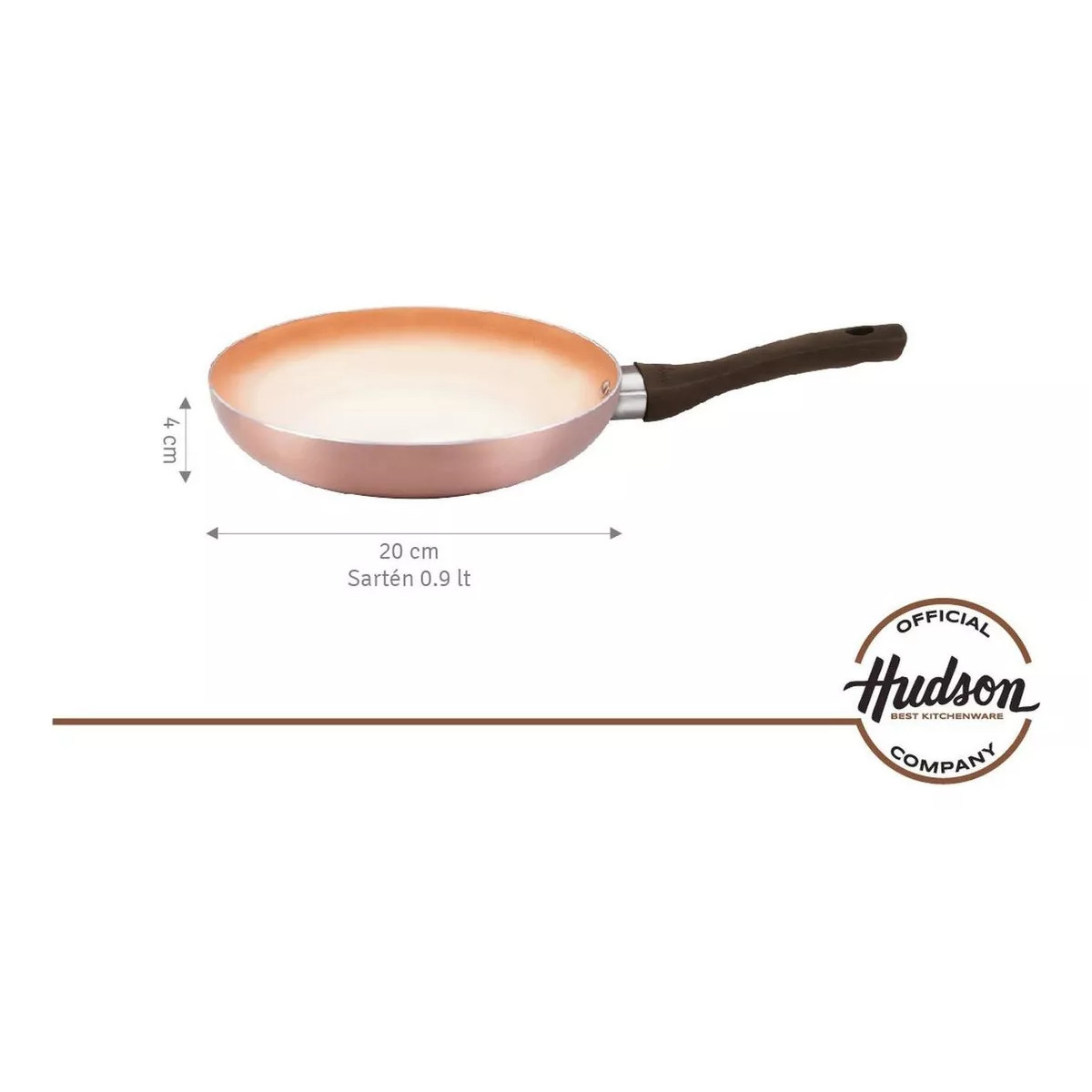 Foto 3 pulgar | Sartén Hudson 20 cm Aluminio Espesor 2 mm 3 Capas Antiadherente Cerámico color Cobre