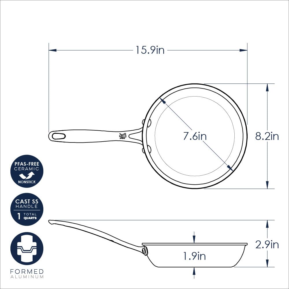 Foto 6 pulgar | Sartén Nordic Ware de Aluminio Basáltico de 20 cm con Revestimiento Cerámico - Venta Internacional