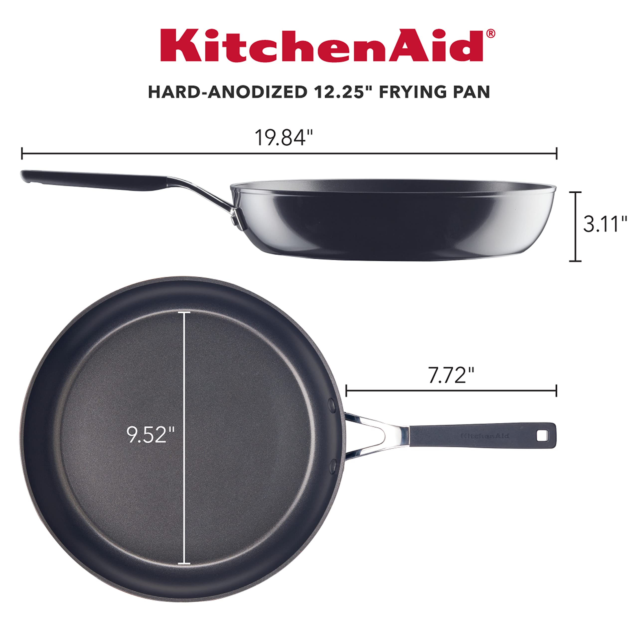 Foto 3 pulgar | Sartén Kitchenaid, Dura, Anodizada, Antiadherente, 31 Cm, Color Negro Ónice - Venta Internacional.