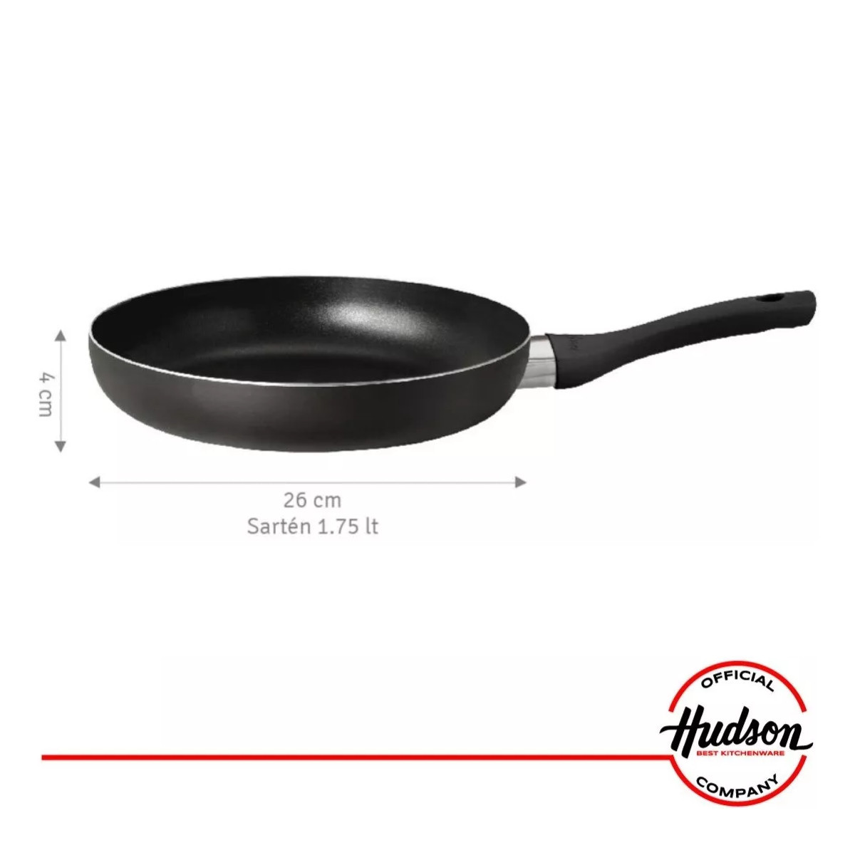 Foto 2 | Sarten de Aluminio 26 cm Hudson Antiadherente Negro