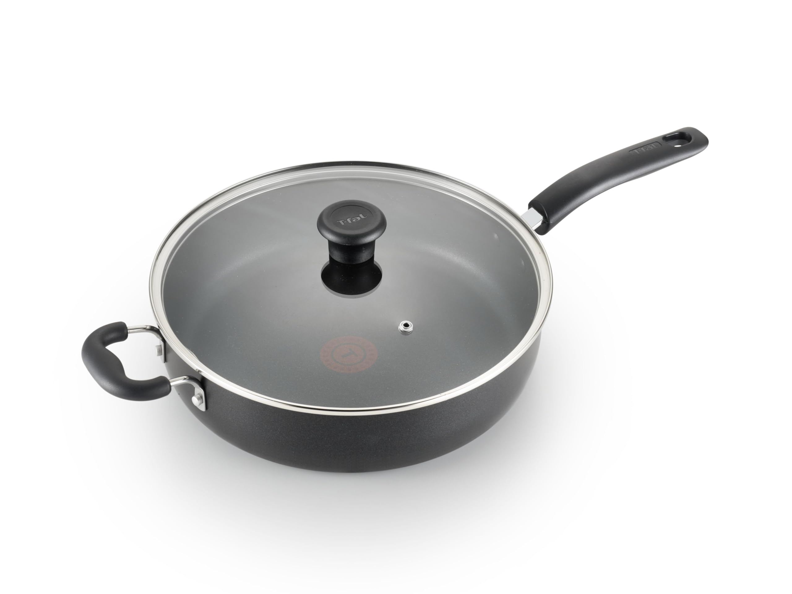 Sartén T-fal Specialty Antiadherente De 5 Litros Con Tapa De Vidrio, Color Negro - Venta Internacional.