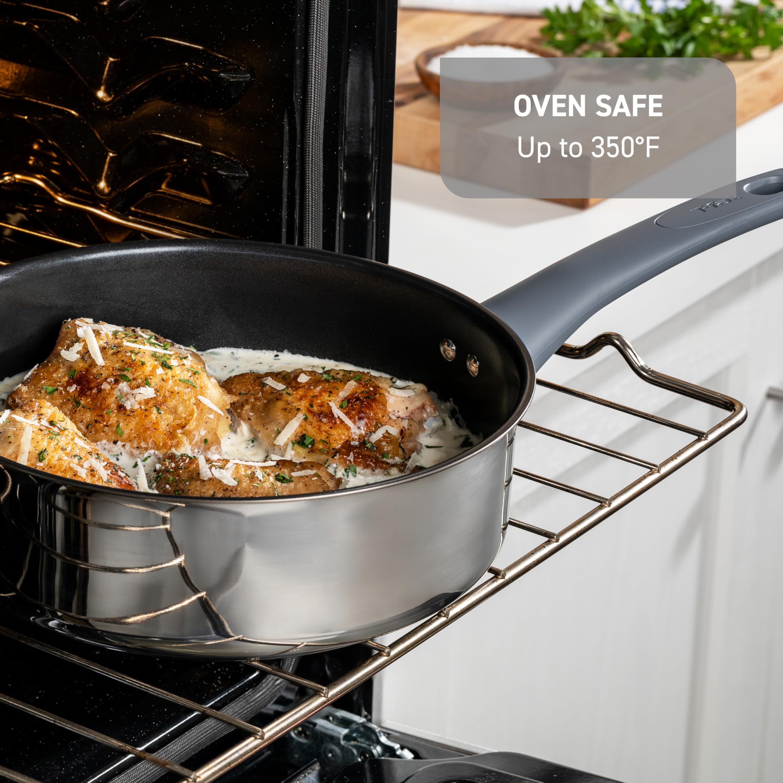 Foto 7 | Sartén T-fal Essentials De Acero Inoxidable De 26 Cm Con Antiadherente - Venta Internacional.