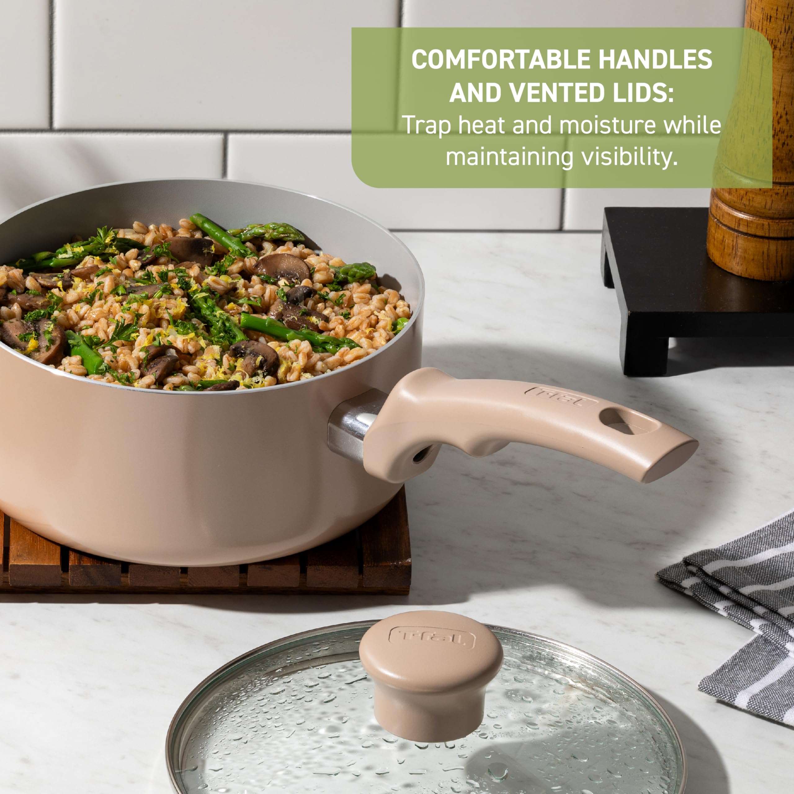Foto 5 pulgar | Olla Gigante Cookware T-fal Refresh De Cerámica Con Tapa Moon G De 5 Litros - Venta Internacional.