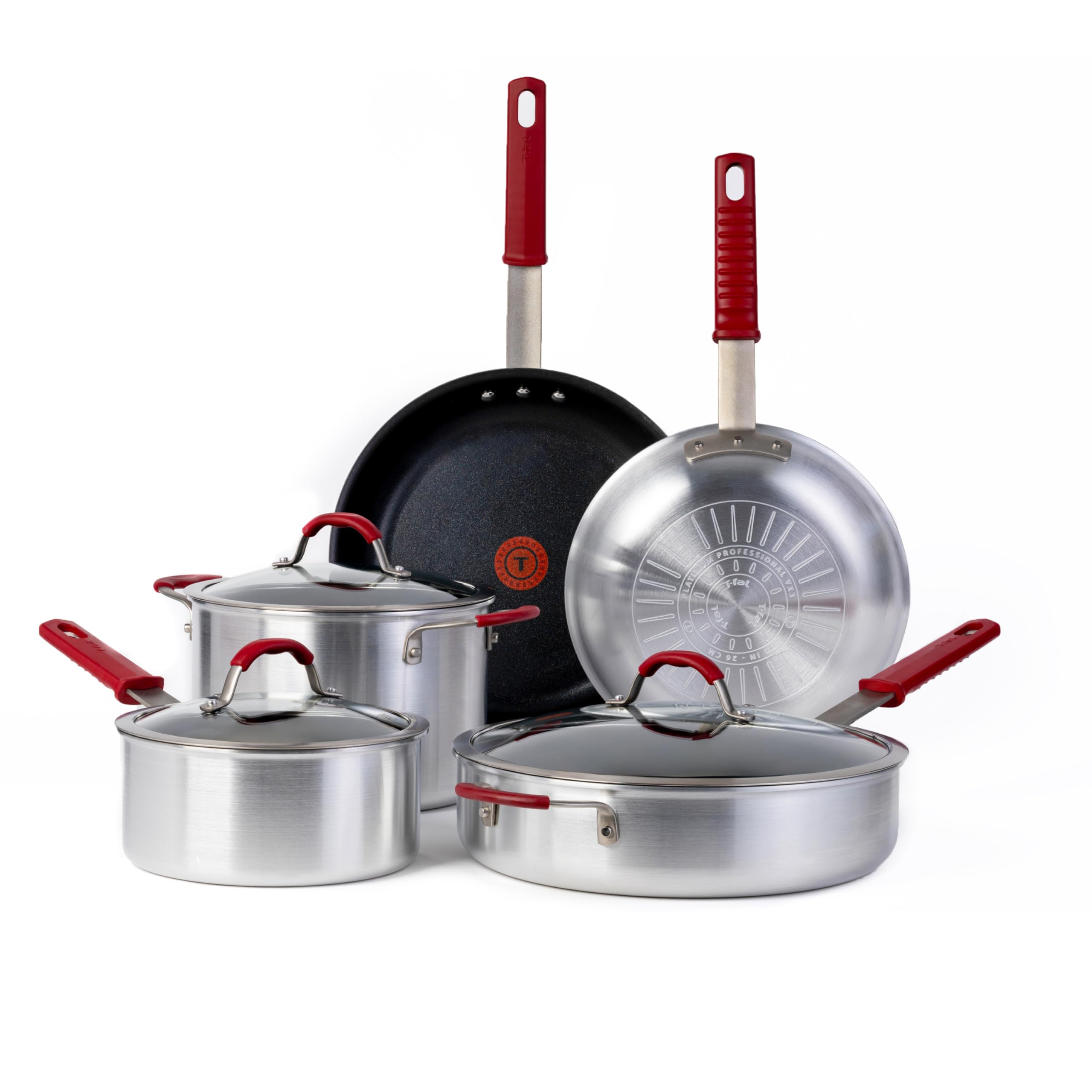 Juego De Utensilios De Cocina T-fal Professional Vx3, Antiadherentes Cepillados, 8 Piezas - Venta Internacional.