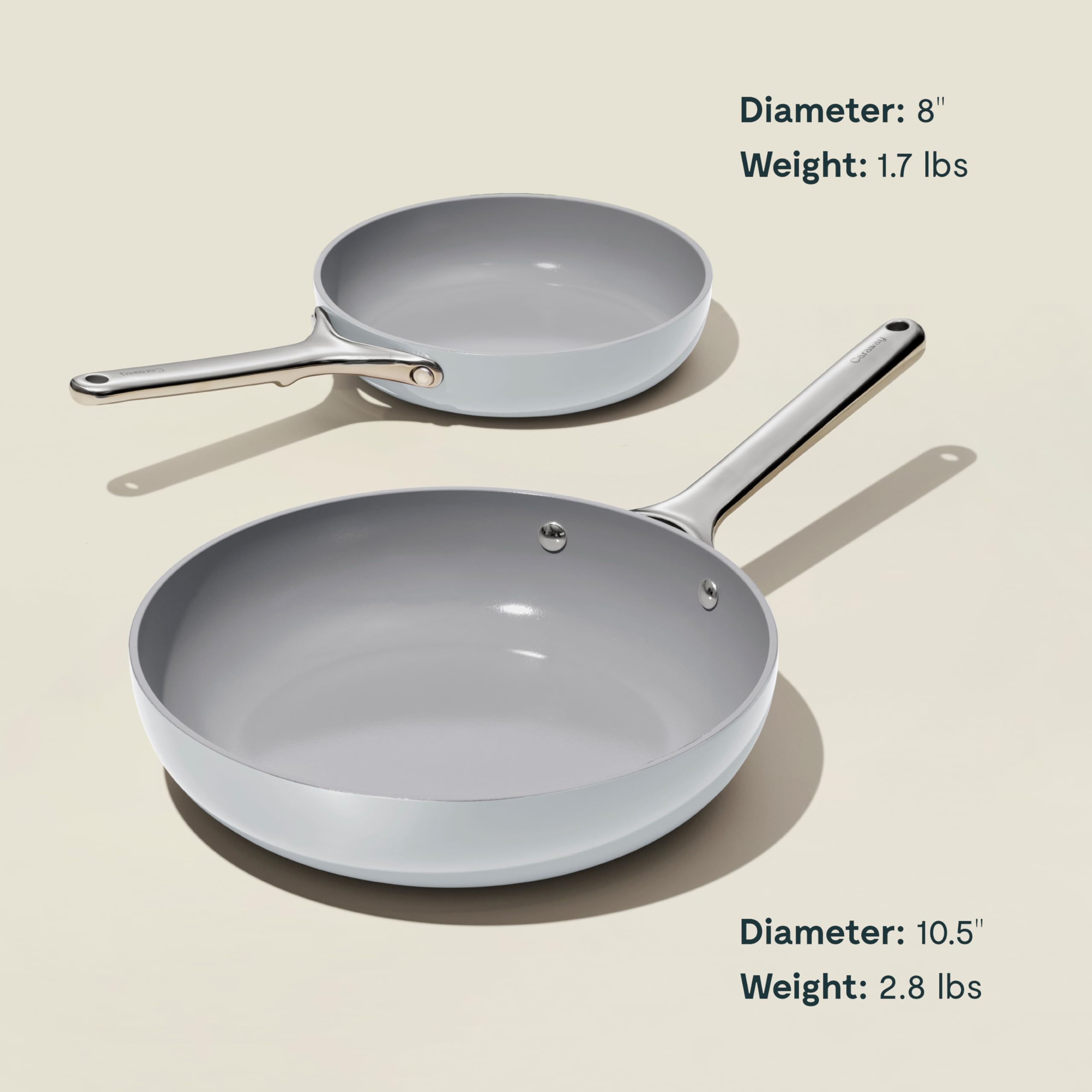 Foto 3 | Sartén Caraway de Cerámica Antiadherente 20 y 26 cm Gris 2 Piezas - Venta Internacional