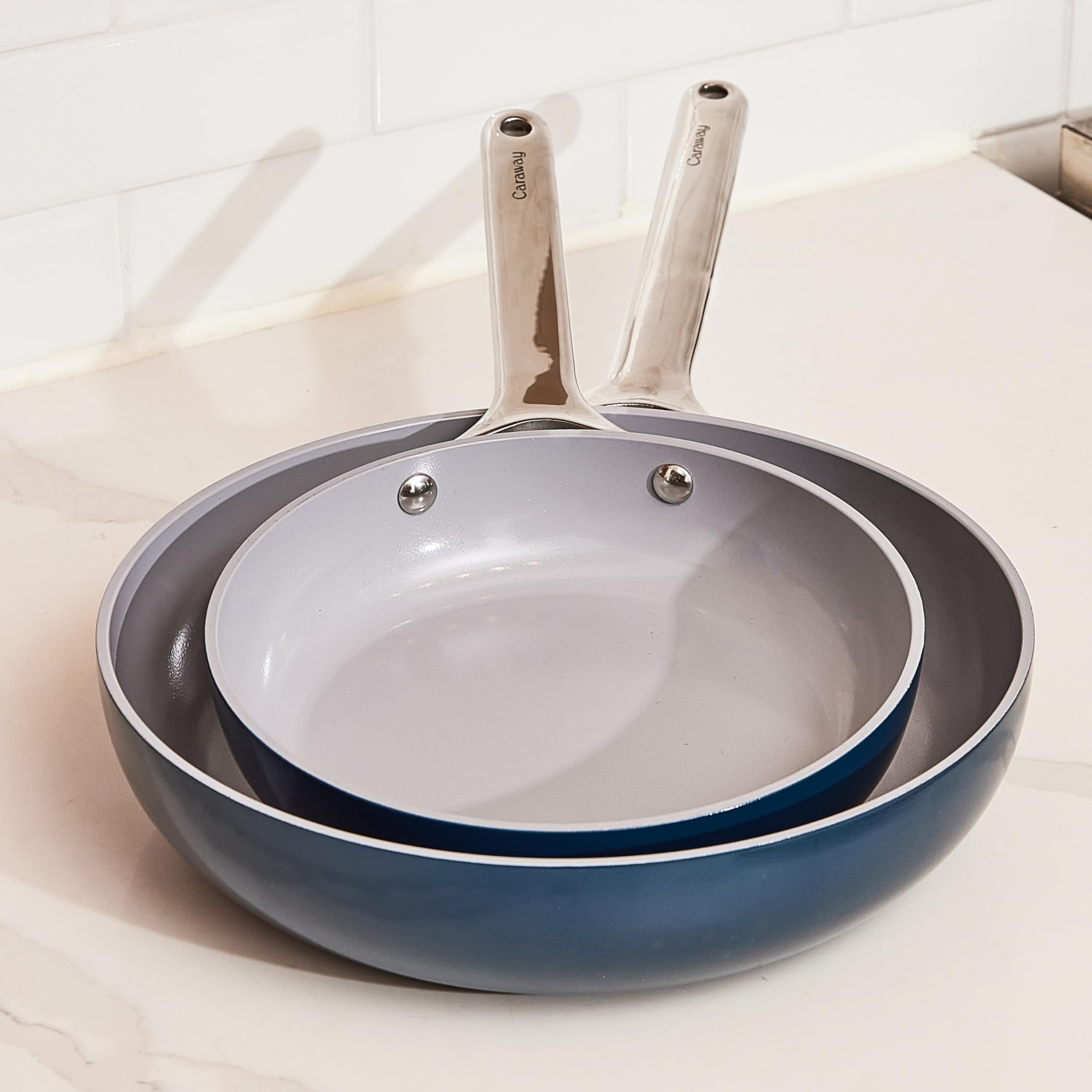 Foto 5 | Sartén Caraway de Cerámica Antiadherente 20 y 26 cm Gris 2 Piezas - Venta Internacional