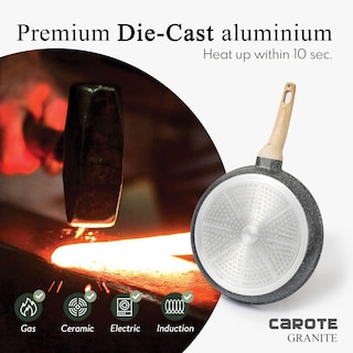Foto 5 | Sartén Carote De Granito Antiadherente De 30 Cm Sin Pfoa, Color Negro - Venta Internacional.