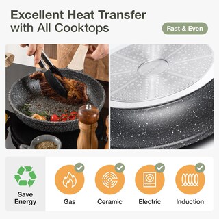 Foto 2 | Sartén Carote De Granito Antiadherente Con Tapa De Cristal De 30 Cm - Venta Internacional.