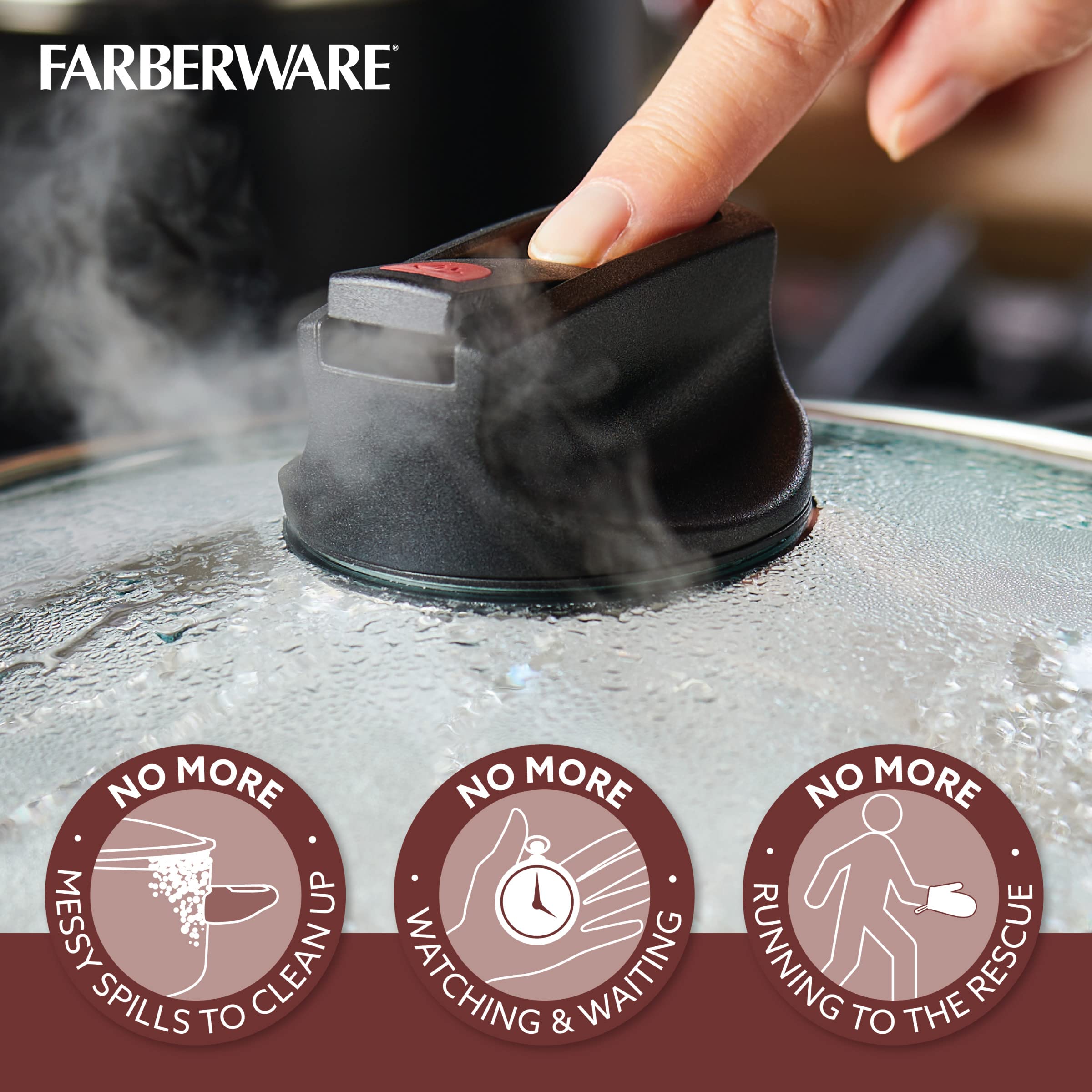 Foto 4 | Sartén Farberware Smart Control 6l con Tapa Negra - Venta Internacional