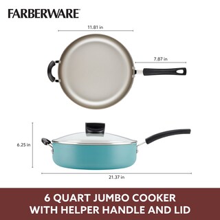 Foto 3 | Sartén Farberware Smart Control De 6 Litros Con Tapa, Color Aguamarina - Venta Internacional.