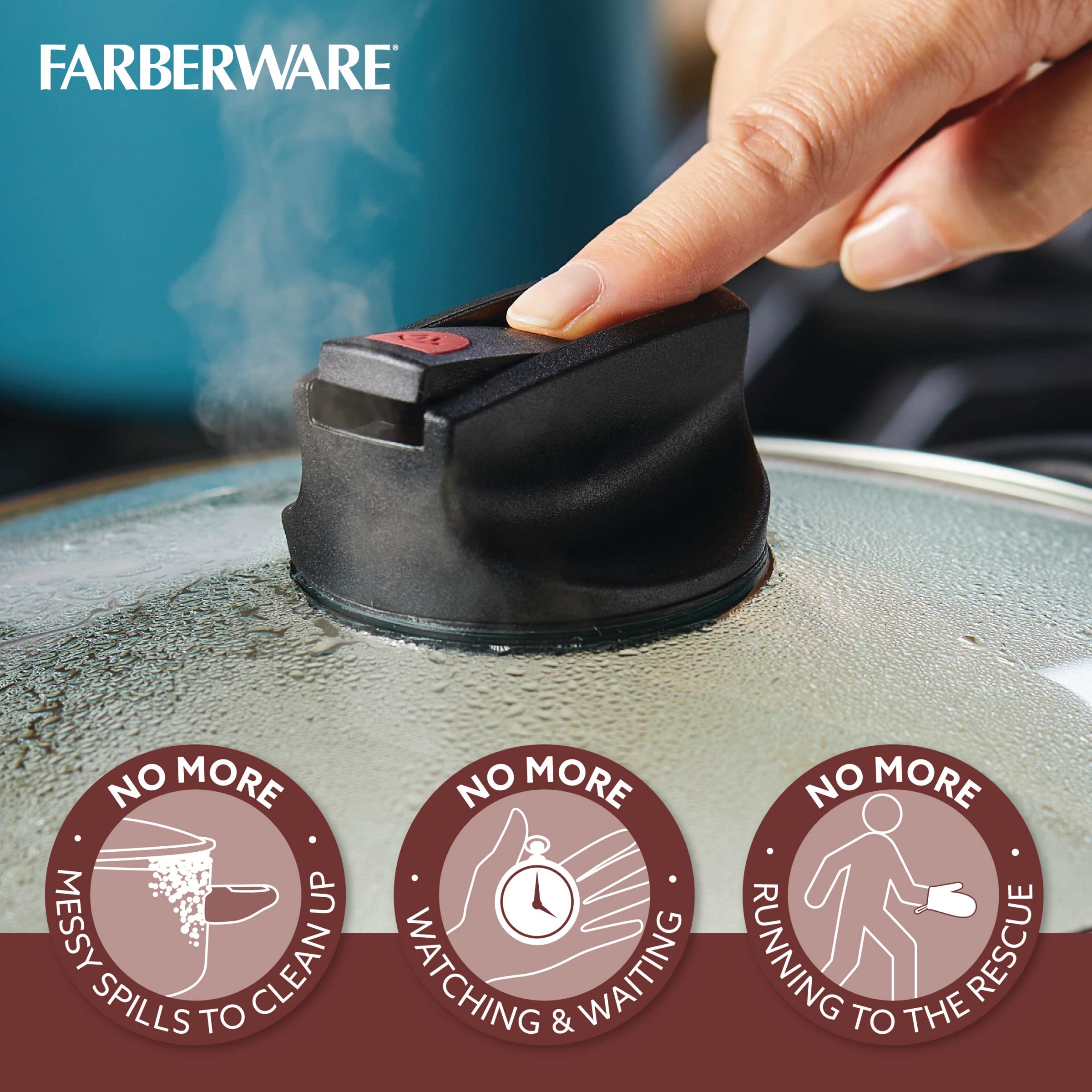 Foto 5 pulgar | Sartén Farberware Smart Control De 6 Litros Con Tapa, Color Aguamarina - Venta Internacional.